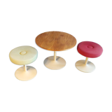Coffee table and two tulip foot stools