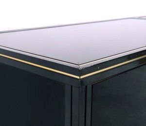 Art deco black and gold cabinets by Pierre Vandel, 1970s