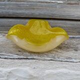 Vintage 1950/1960 Cendrier jaune en pate de verre Murano