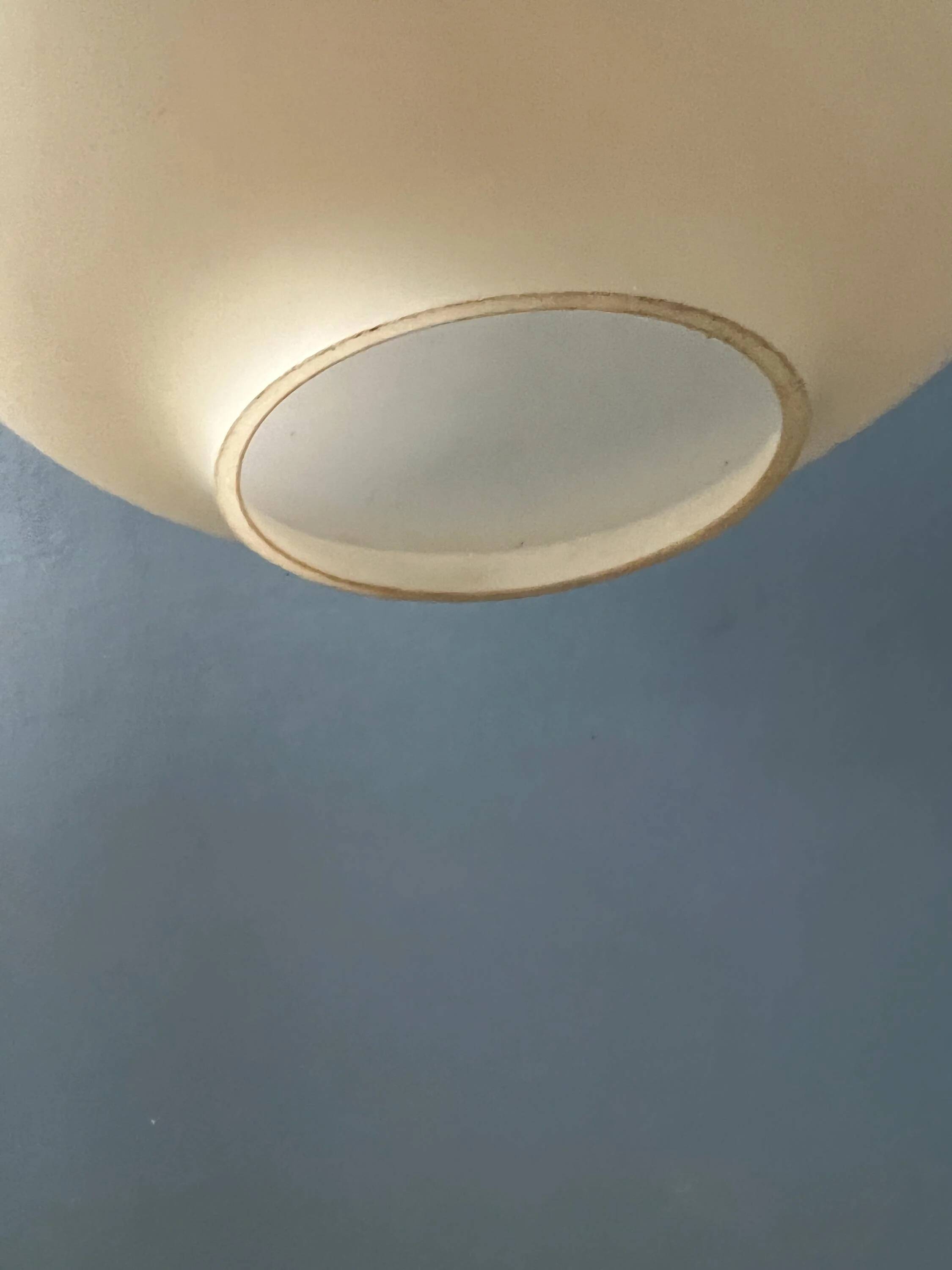 Opaline glass suspension light Mid Century attributed to Louis Kalff
