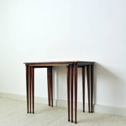 Scandinavian Modern Rosewood Nesting Tables with Drumstick Legs
