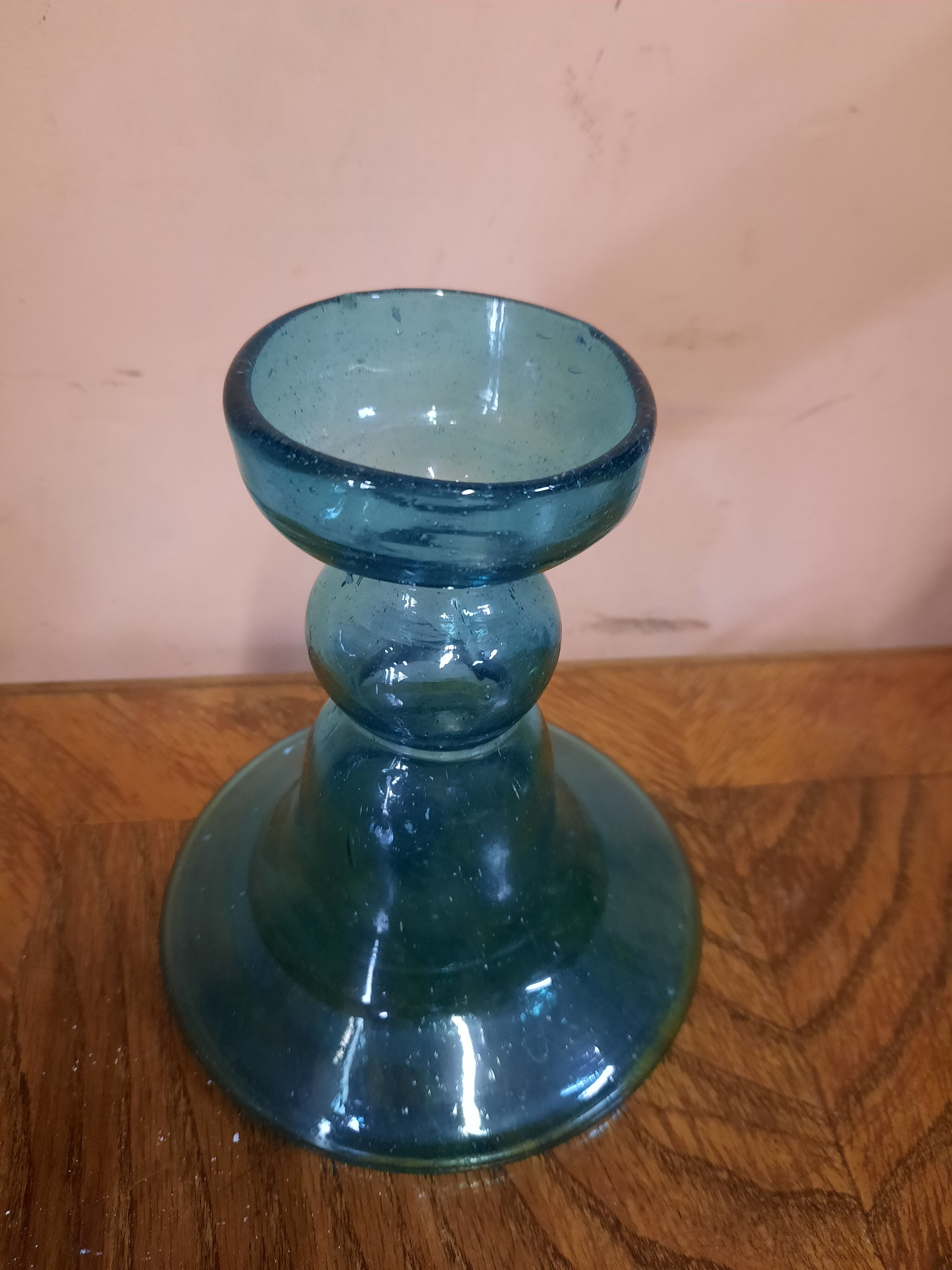 Glass candle holder