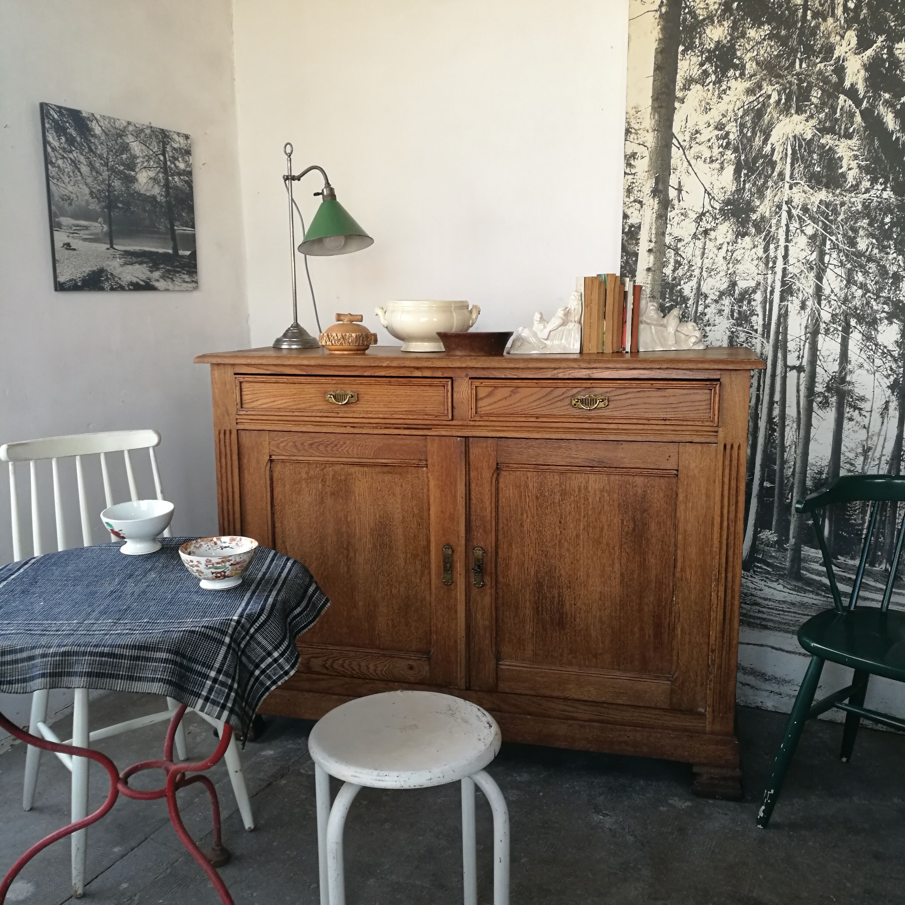 Louis Philippe solid oak buffet