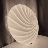 Vintage Murano glass white swirl flush mount light fixture |  handcrafted retro lighting |  MCM Midcentury home deco wall ceiling lamp