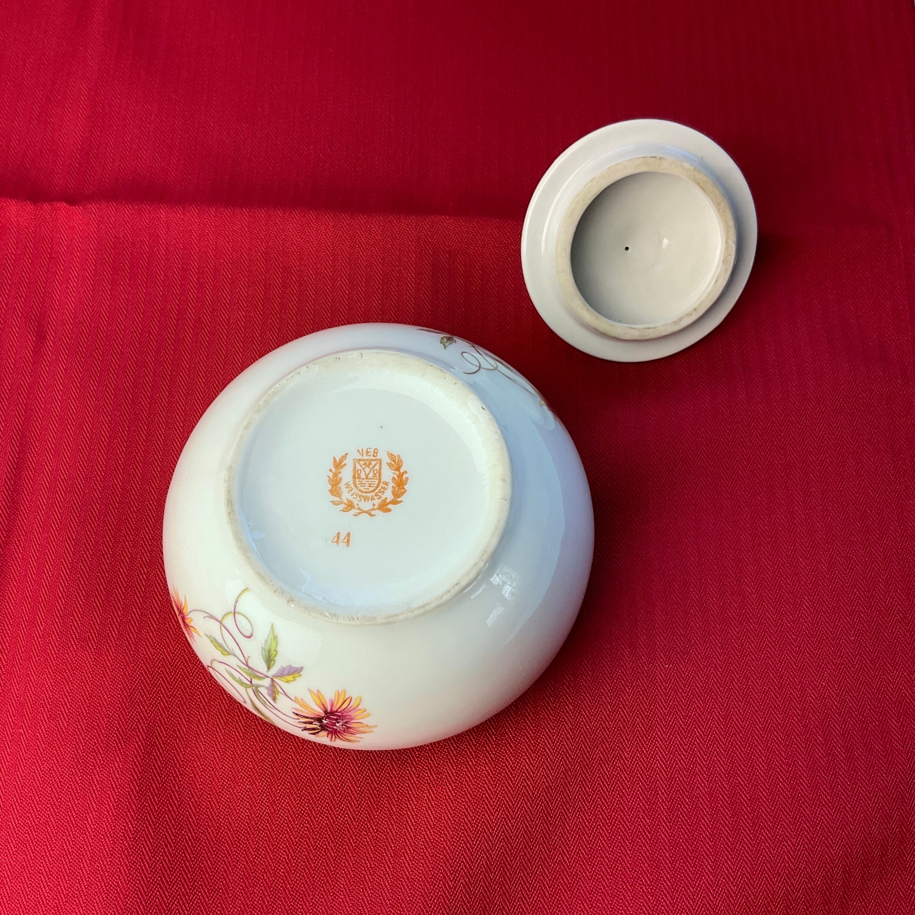 Vintage Veb Weisswasser sugar bowl 60 ́