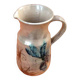 1960s Glazed terracotta pitcher with floral decoration