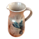 1960s Glazed terracotta pitcher with floral decoration