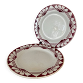Set of two flat plates Magnolia St Amand