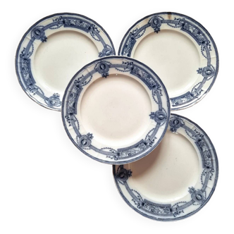 4 iron earthenware plates, st amand
