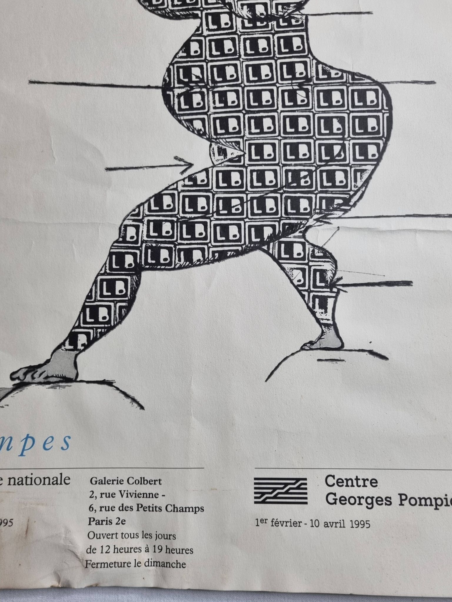Exhibition poster after Louise Bourgeois, prints, drawings Center Georges Pompidou, 1995