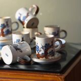 Ensemble 8 tasses et sous tasses