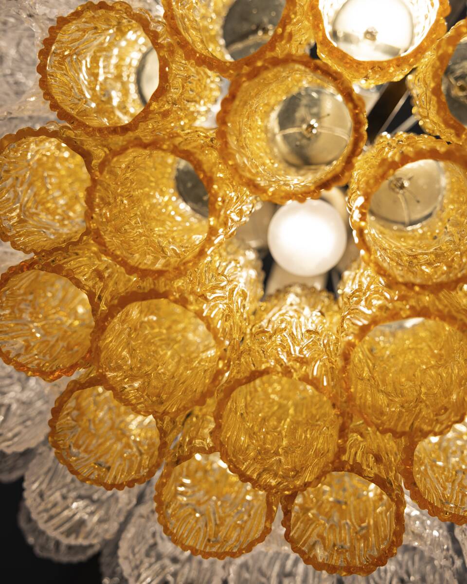 Vintage 1960s Murano Glass Pendant Chandelier, Italian Design
