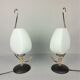 2 lampes arlus opaline et laiton 1960