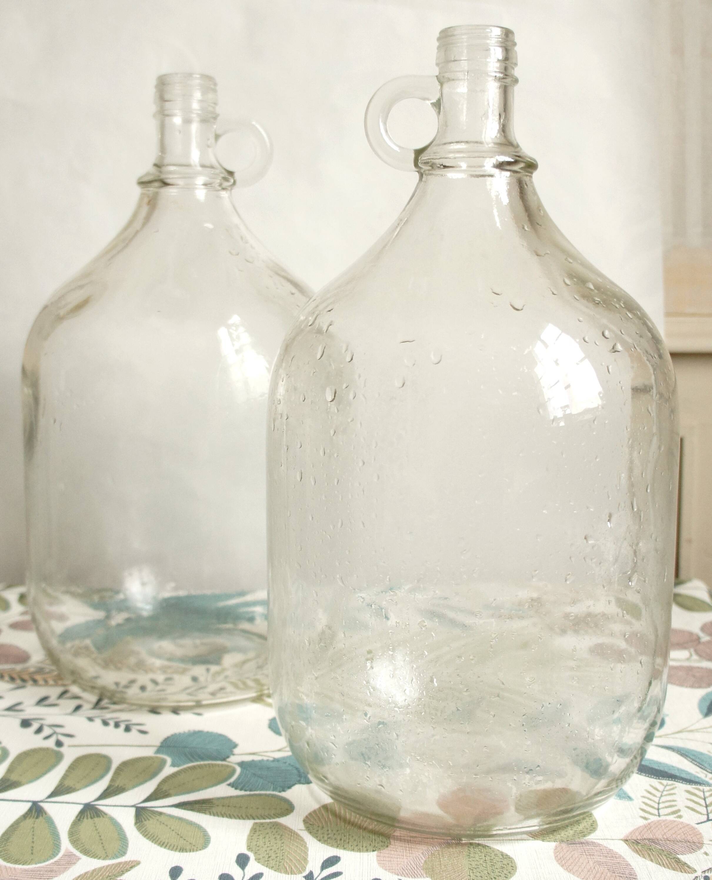 Set de 2 dames-Jeannes en verre moulé