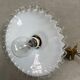 Antique wall lamp – opaline collar lamp with brass holder