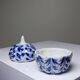 Small blue and white hand-painted vintage Chinese porcelain jewellery box.