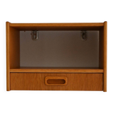 1960s Scandinavian oak wall-mounted nightstand