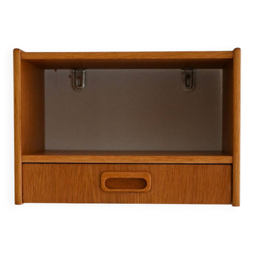 Table de chevet murale scandinave en chêne des années 1960