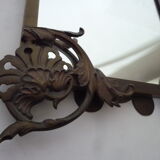 Mirror to ask bronze and brass beginning XXth 32 x 45 cm