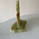 Sculpture  Visage Indien en Onyx Vert
