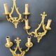 Three Louis XVI bronze wall sconces by Lucien Gau, Paris, antique.