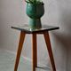 Plant stand side table 1970s Scandinavian patterns with tapered legs.