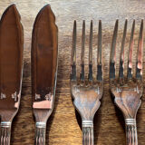 Set of 3 Christofle fish forks and 3 knives