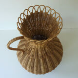 Vase 70s rattan
