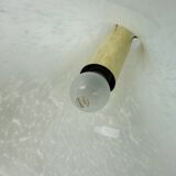 large 1970s glashuette limburg PENDANT LIGHT white opaline bubble glass trumpet-shaped shade P283 42