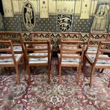 Suite of 8 English-style chairs with points