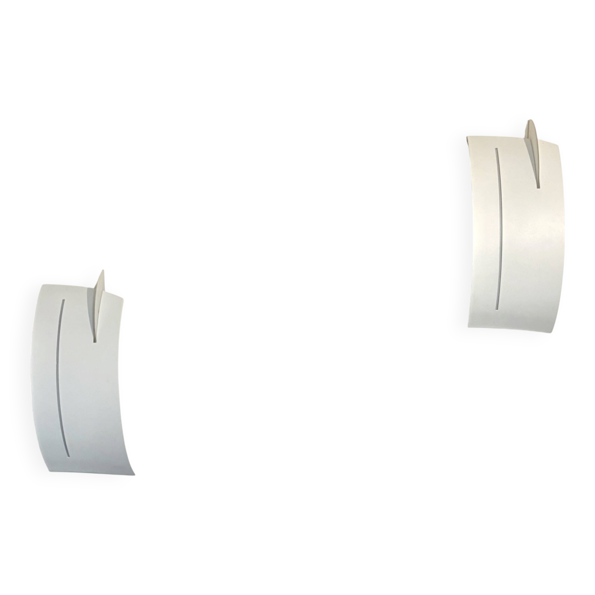 Paire d’appliques métal et verre 1980