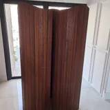 Authentic Baumann folding screen in curved wood - vintage sculptural model