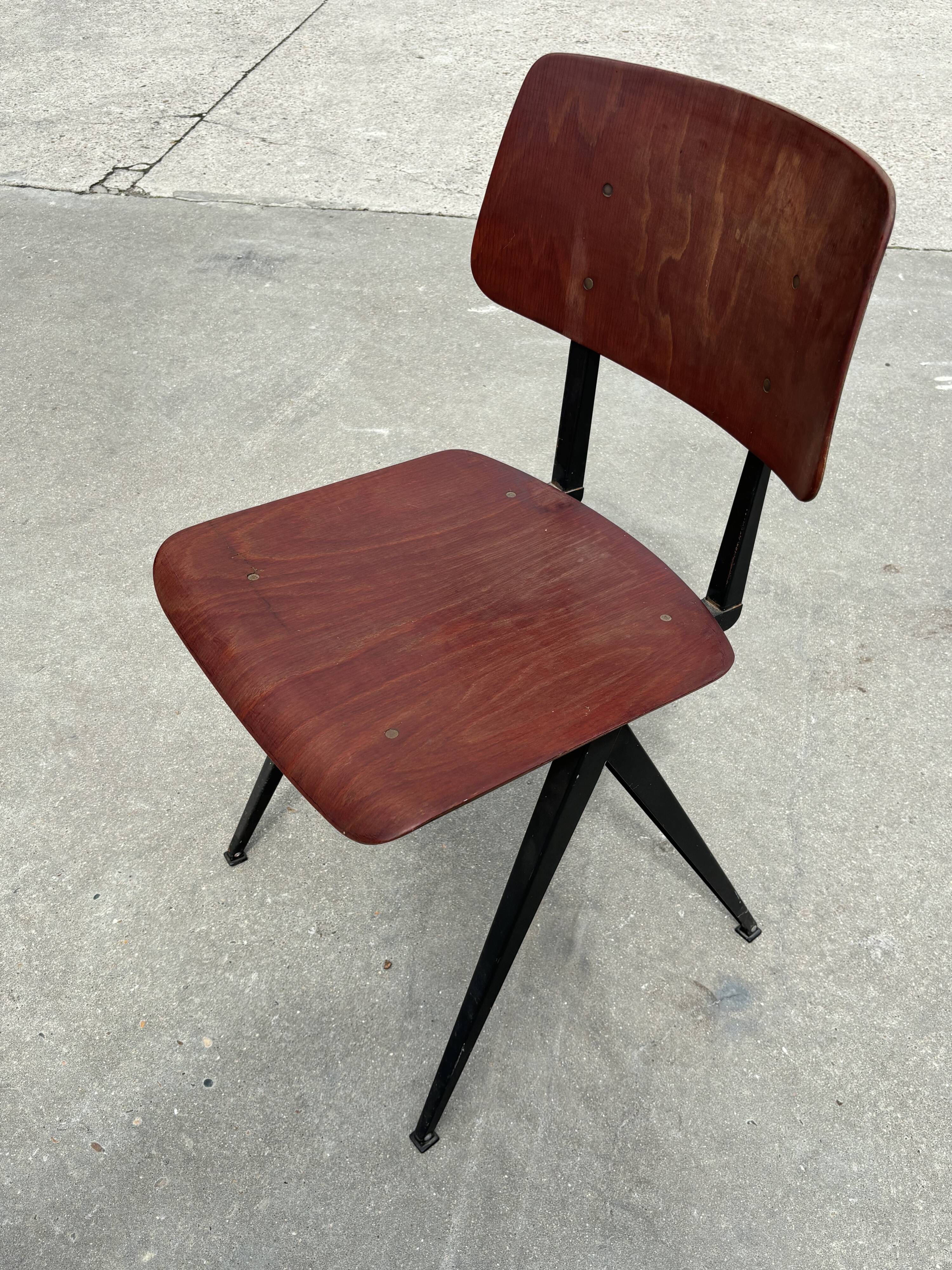 Set of 4 vintage school chairs Galvanitas S16 Netherlands Design