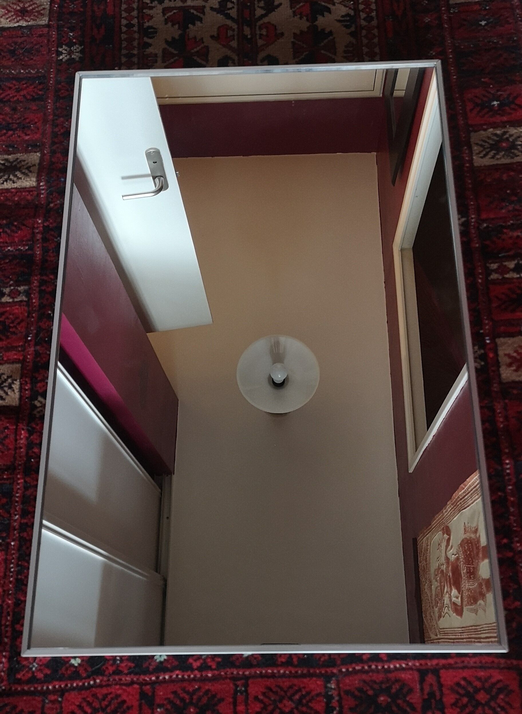 Mirror frame in gray brushed aluminum - 1980s 60x40cm