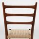 Teak dining chairs with braided rope seat, Belgium 1960s