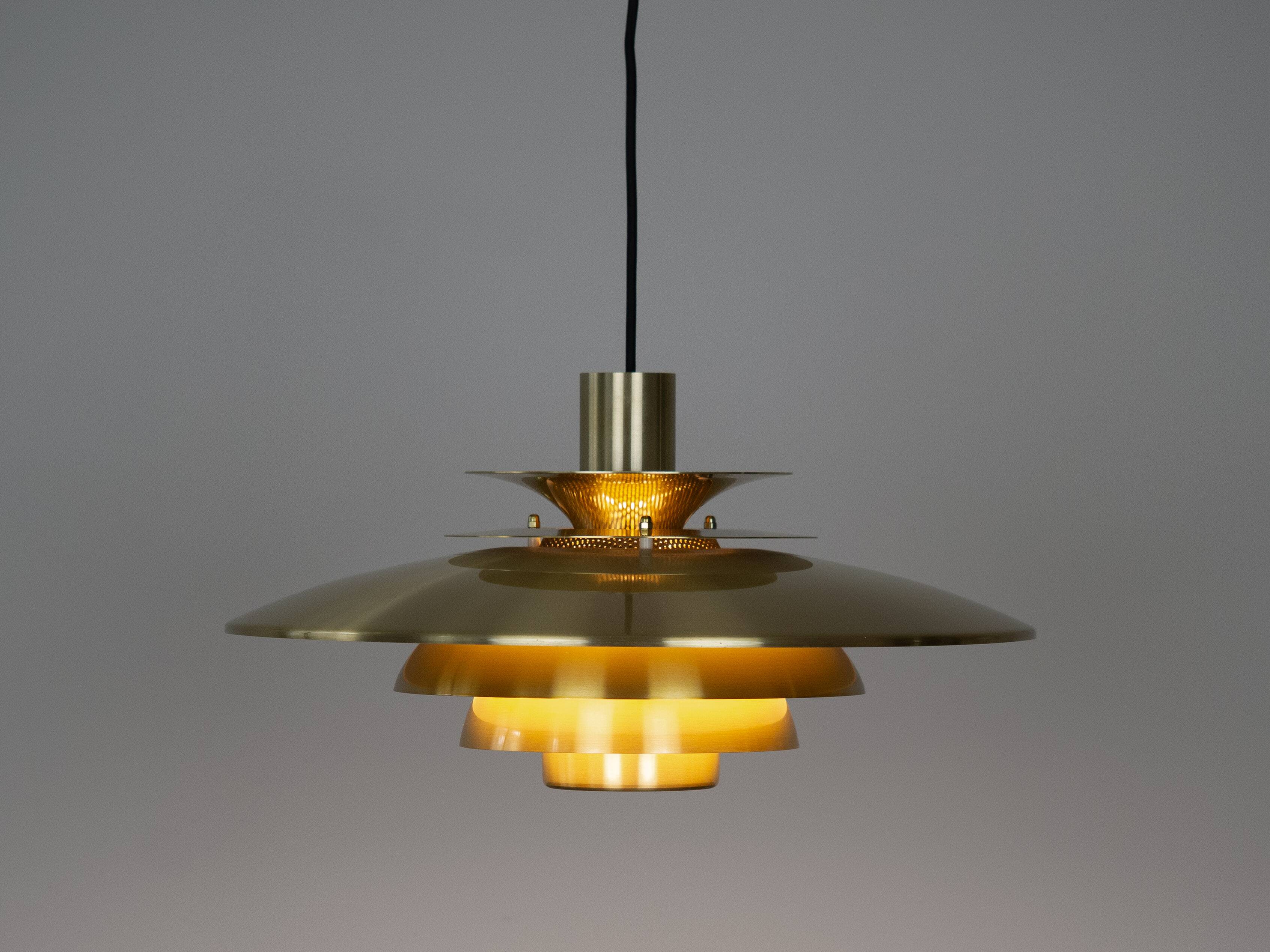 Danish vintage Verona pendant lamp by Kurt Wiborg, Jeka, 1980s