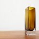 Mid-century minimalist amber coloured glass vase, 1960s.