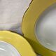 Set of 10 vintage yellow luneville hollow plates