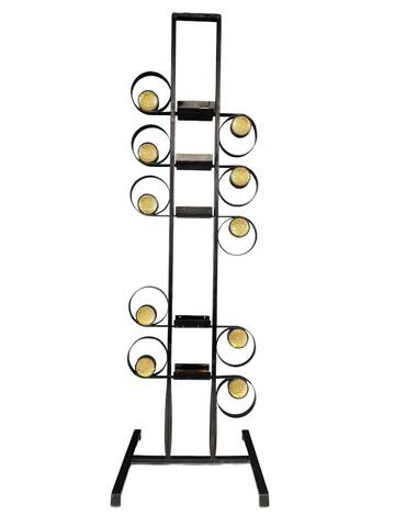 Retro metal plant stand, brutalist style, Czechoslovakia, 1970s