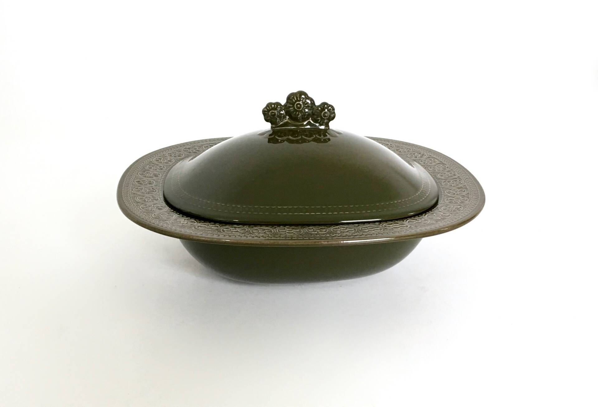 Five-Piece Black Earthenware Serving Set by Antonia Campi, Italy