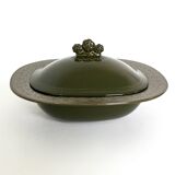 Five-Piece Black Earthenware Serving Set by Antonia Campi, Italy