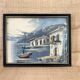 Oil on canvas framed under glass