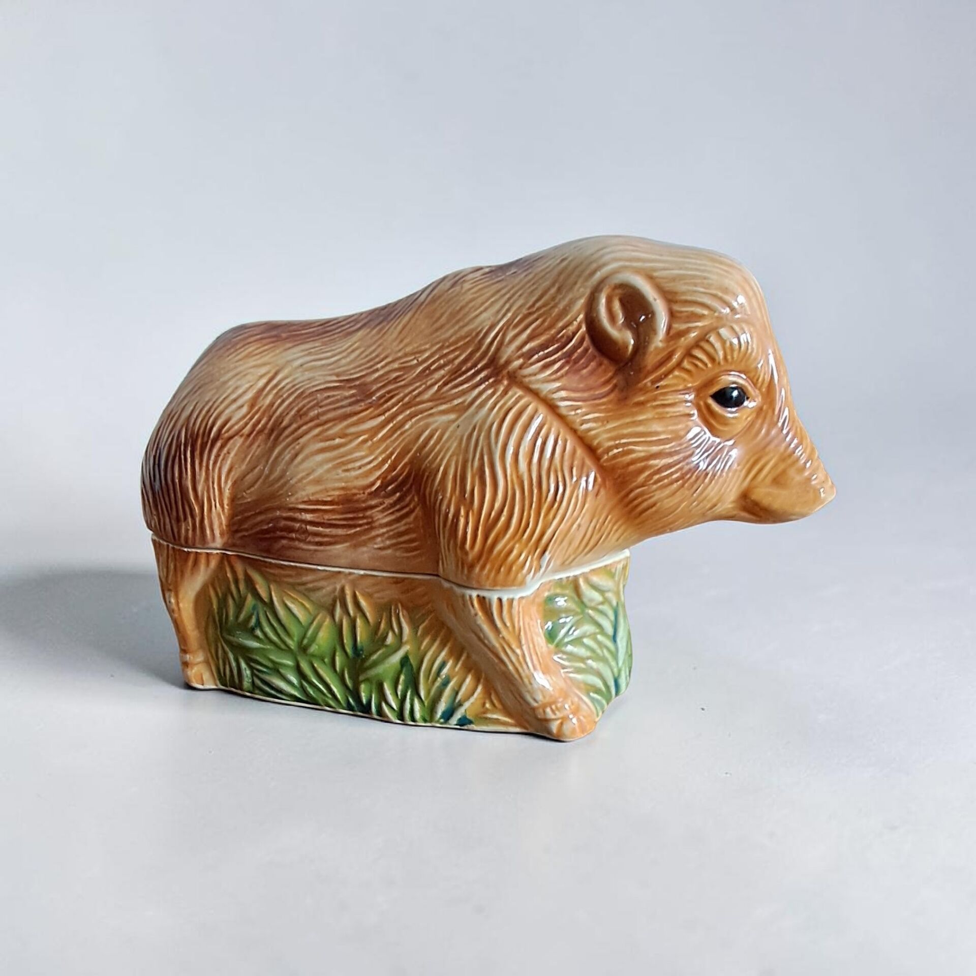 Terrine in Barbotine Michel Caugant. Boar shape.