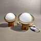 Pair of bedside lamps Italy1960/1970 in glass and white opaline.