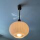 Louis Kalff pendant light in opaline and teak from the 1960s