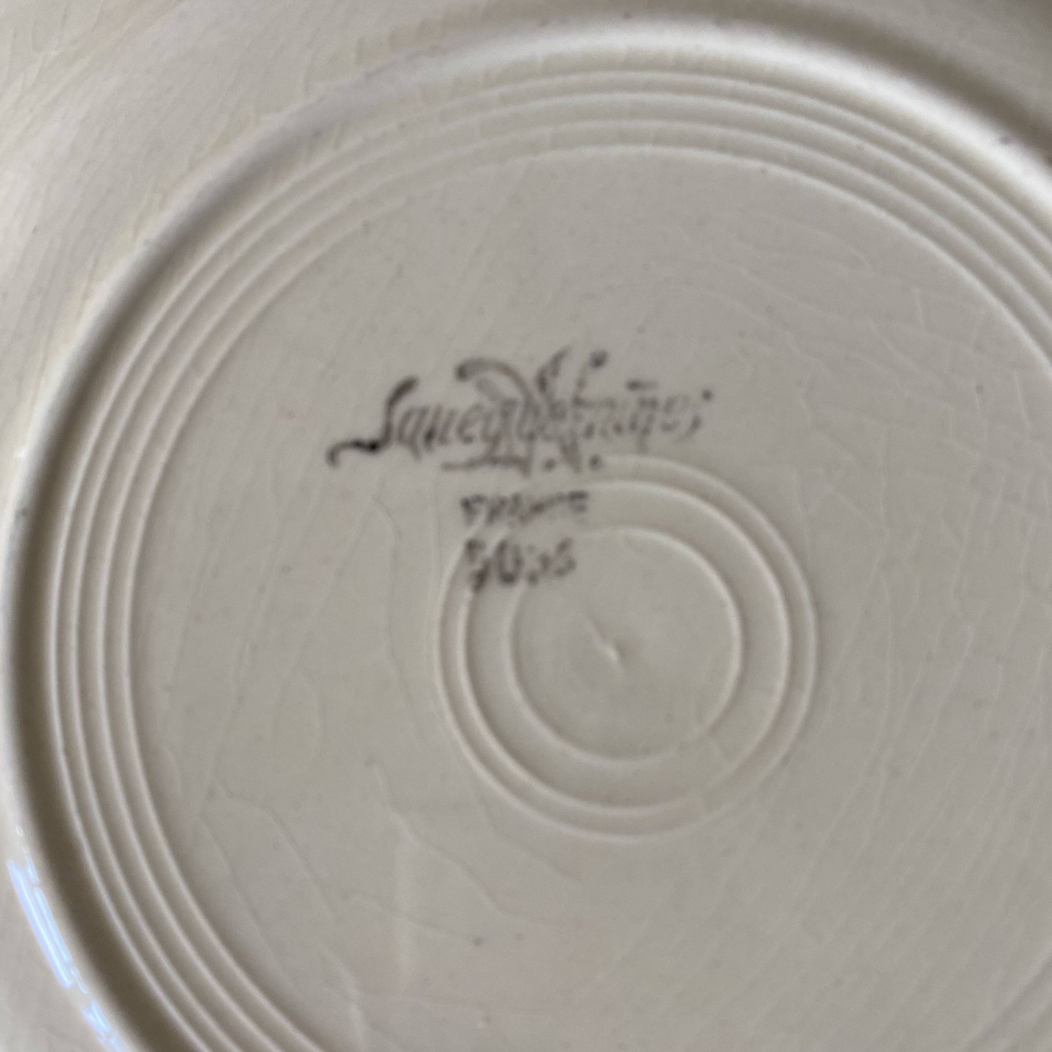 Assiettes plates  anciennes  à pois Sarreguemines