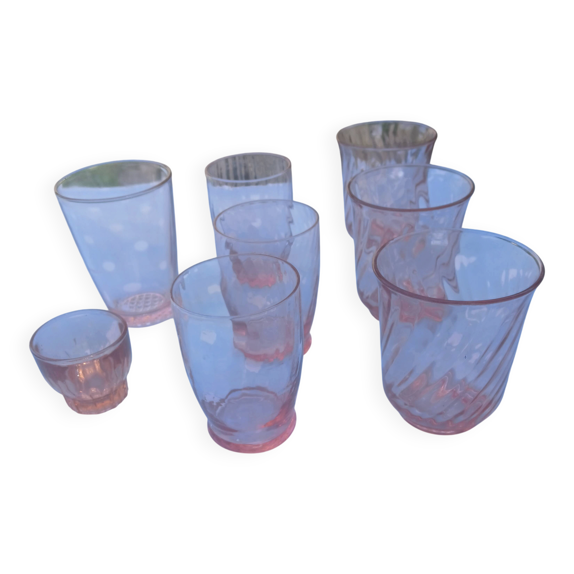 Verres vintage salmon pink colour