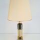 Geometric Brass and Chrome Table Lamp by Willy Daro, France, 1970