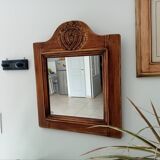 Old mirror in solid oak early twentieth century