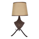 Brutalist lamp, patinated gold metal, Max Bre, 70s